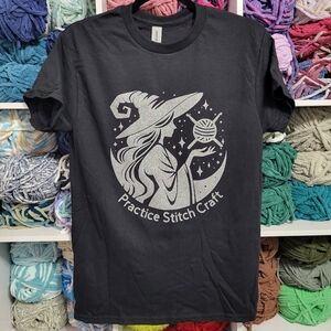 Black Graphic Tee with Silver Design